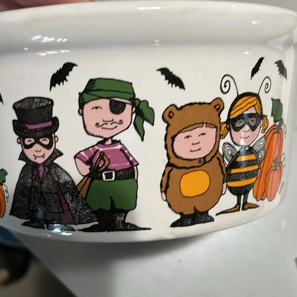 Ursula Dodge “Goblins” Halloween stoneware pet bowl